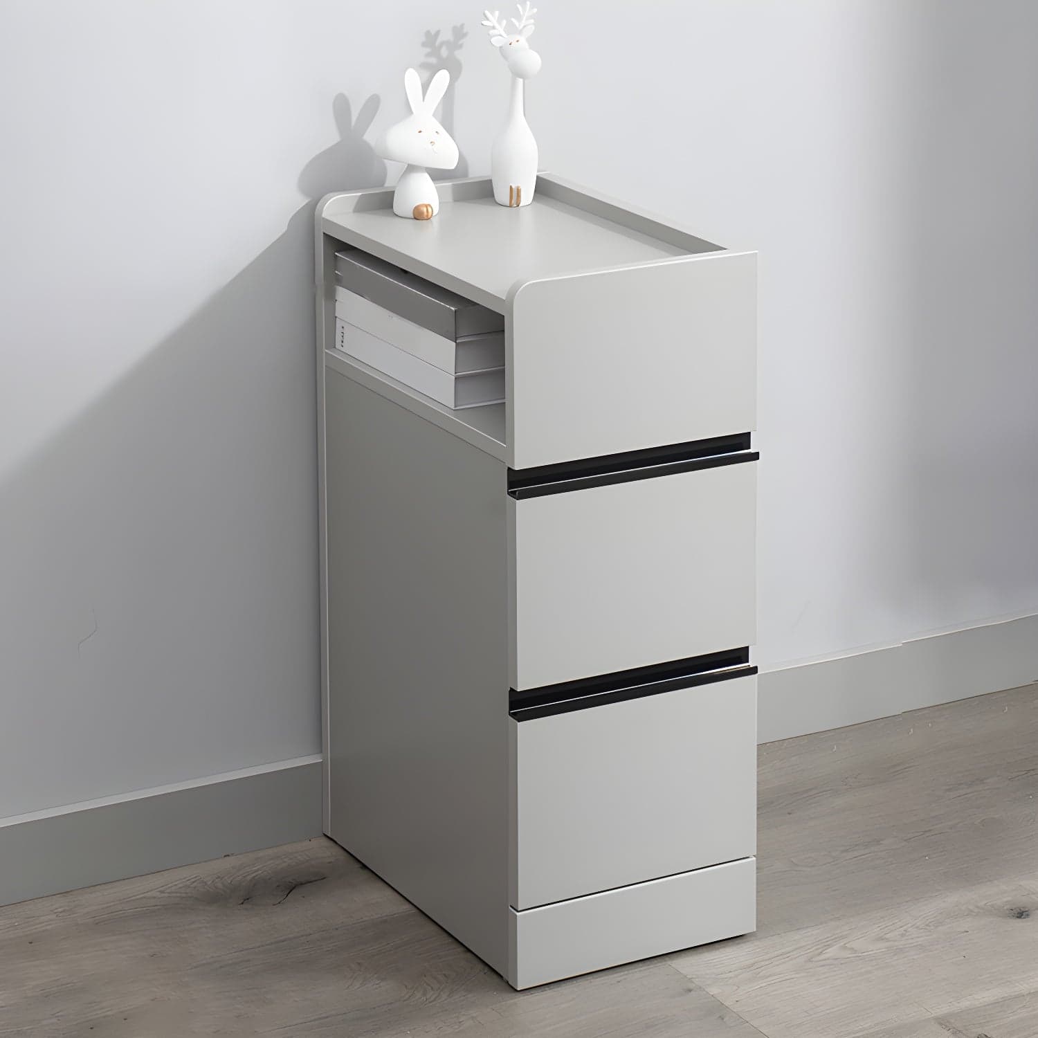 Scandinavian Accent Table Nightstand 25.5" Tall with 2 Drawers thumbnail 5