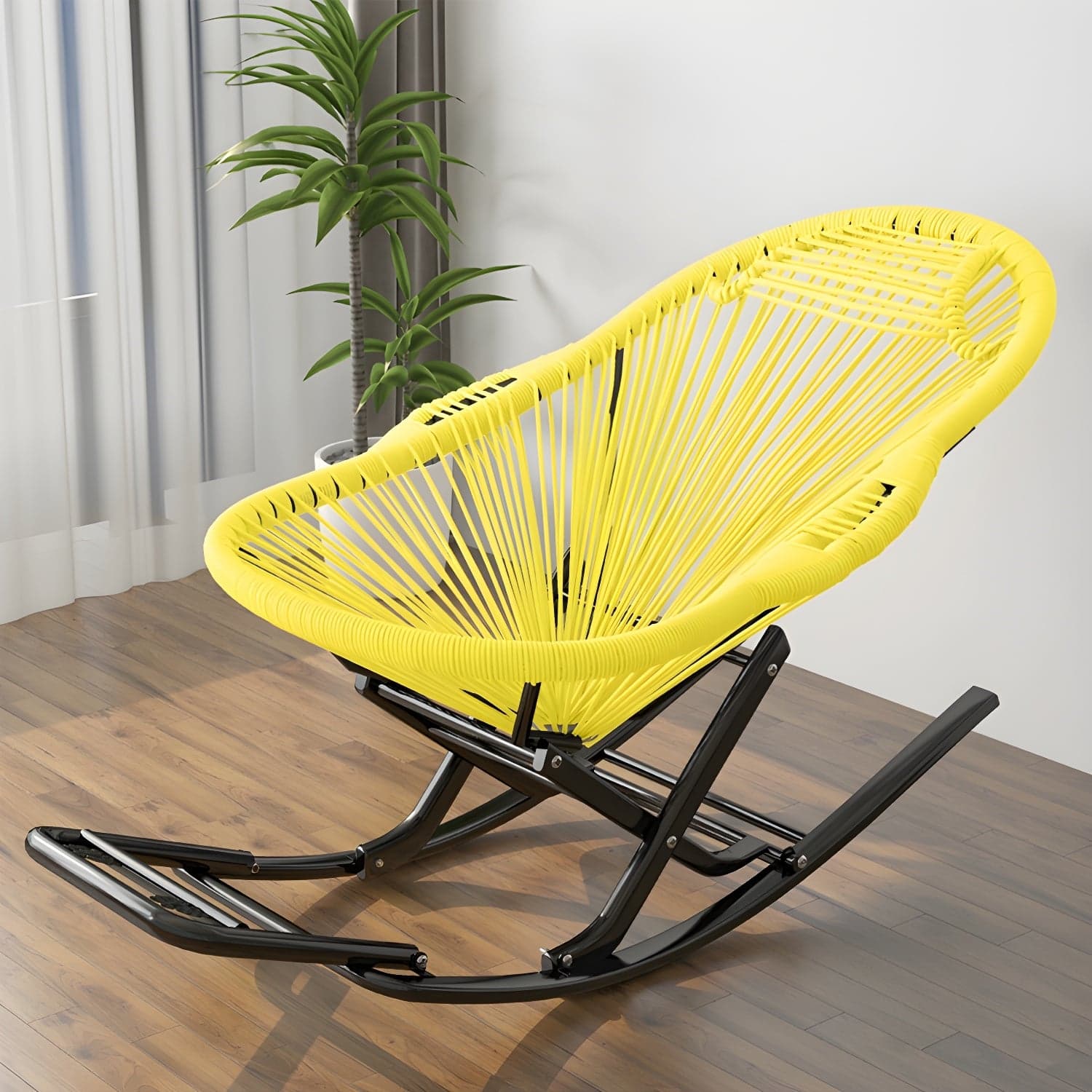 Traditional Black Metal Frame Rocking Chair with Spindle Back and High Weight Capacity thumbnail 12
