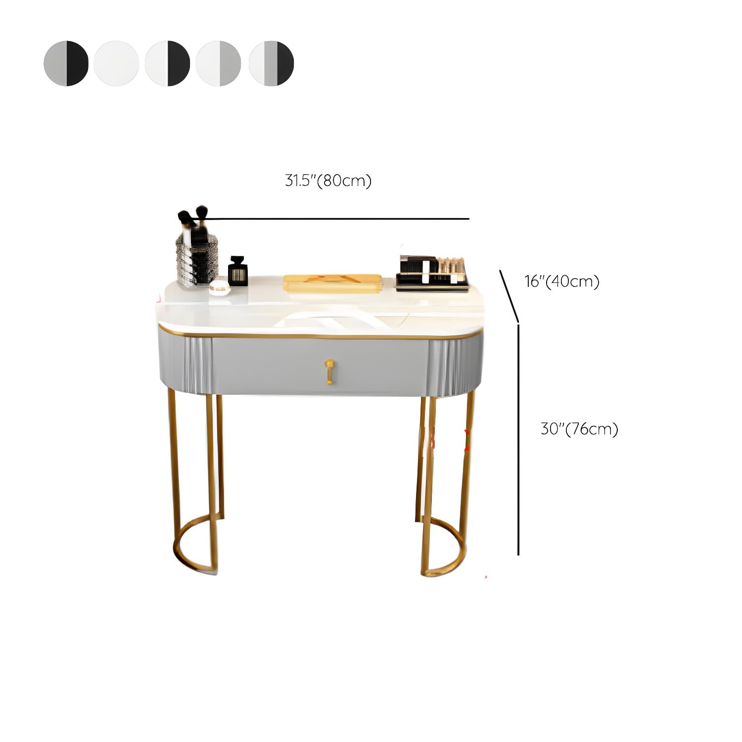 Lighted Mirror Makeup Vanity Storage Box Vanity Dressing Table for Bedroom thumbnail 16