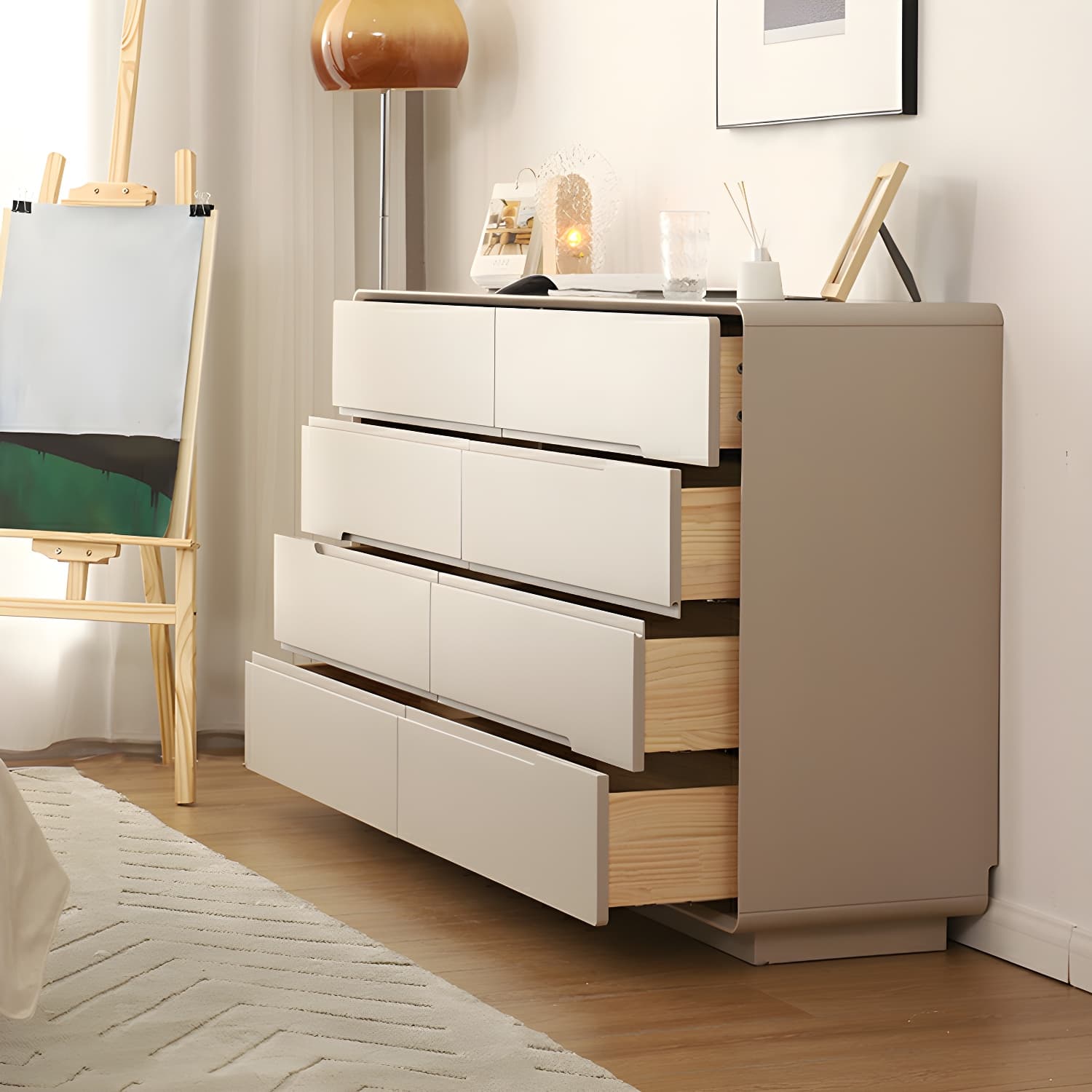 Light Oak Modern Dresser with Solid Wood Construction and Soft-Close Drawers thumbnail 17