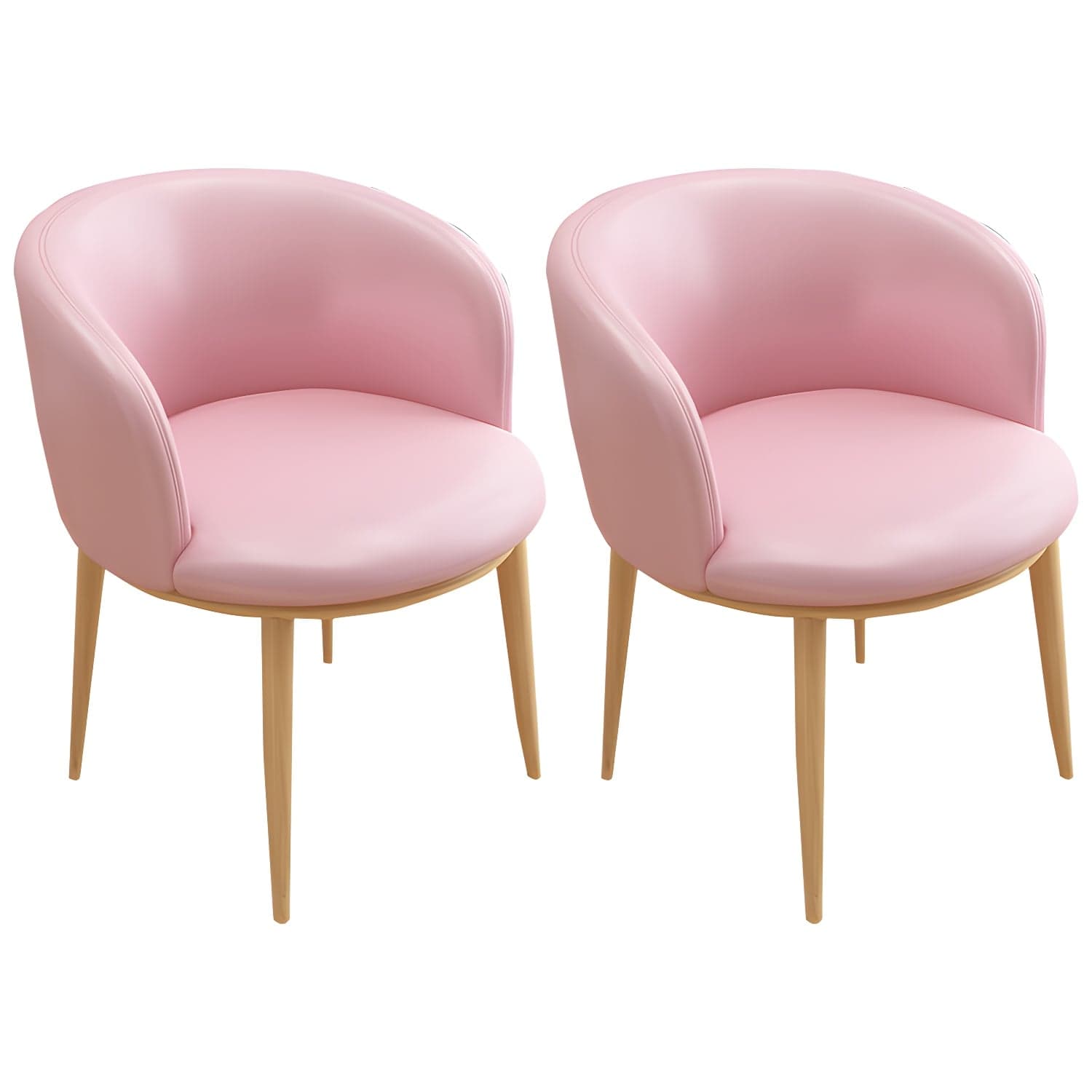 Faux Leather Contemporary Dining Chair with 4 Legs Matte Finish Solid Back Chair thumbnail 9