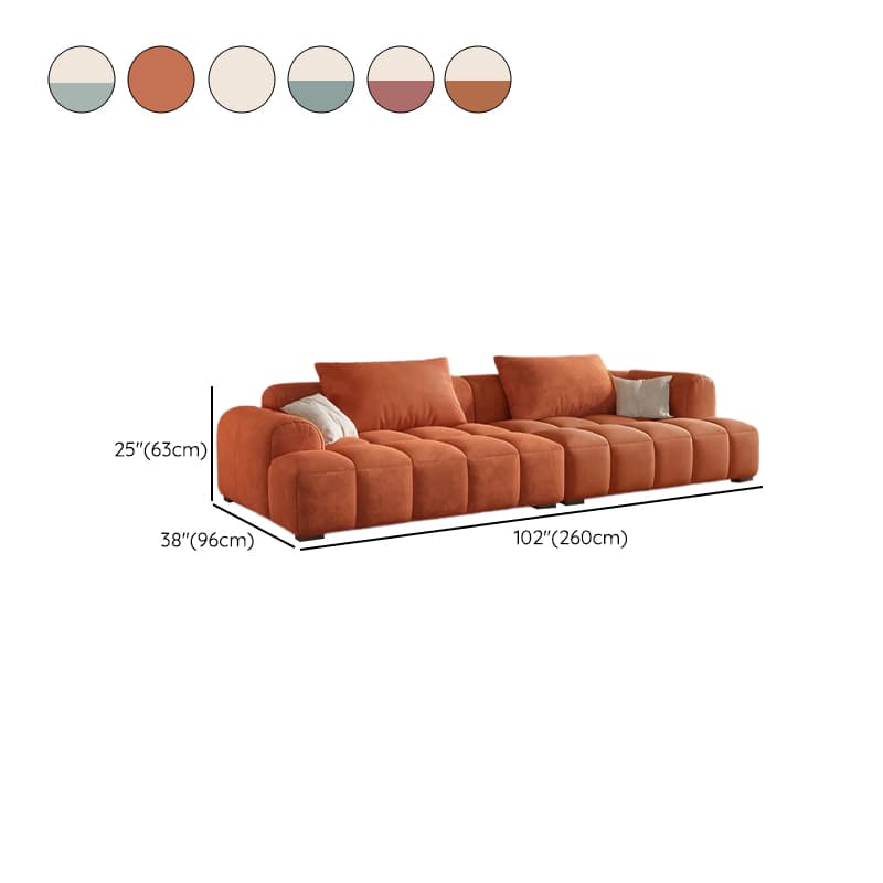 Vibrant Peony/Cerulean/Tangerine Color Sofa Couch with Round Arm and Concealed Support thumbnail 25