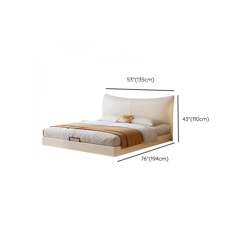 White Contemporary Solid Color Floating Bed with Lumber Slats for Bedroom thumbnail 21