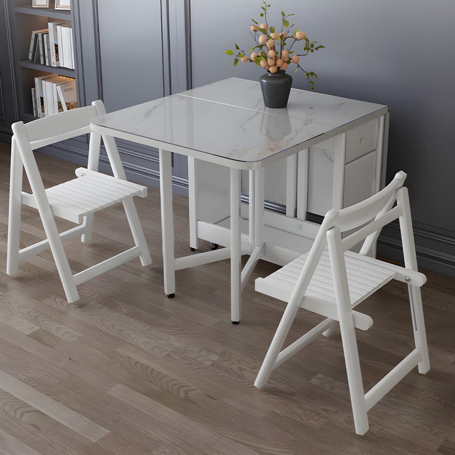 1/3/5/7 Piece Rectangle Shape Modern Style Dining Table Set with Chair thumbnail 3