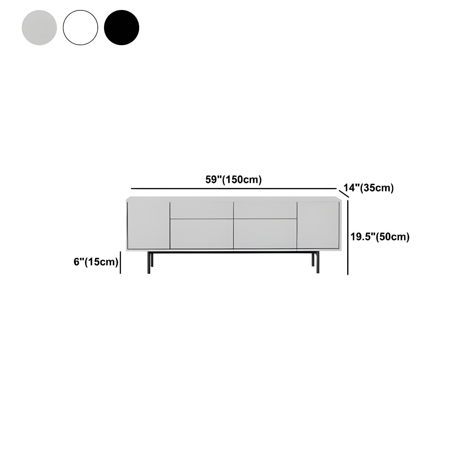Industrial Enclosed Storage TV Stand Wooden Rectangle TV Cabinet with Splayed Legs thumbnail 17