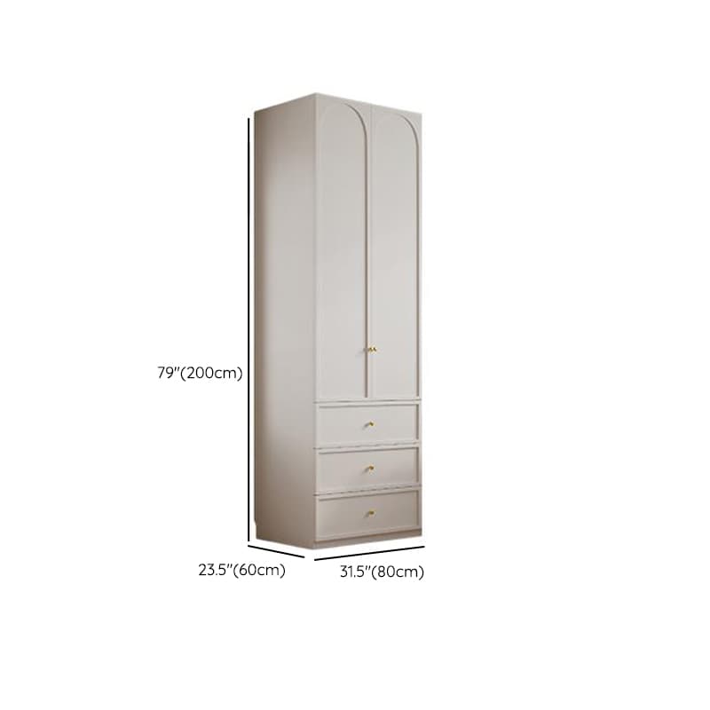 Minimalist Manufactured Wood Independent Almirah with 3-Drawer, Interior Shelves, and Clothing Rod thumbnail 8