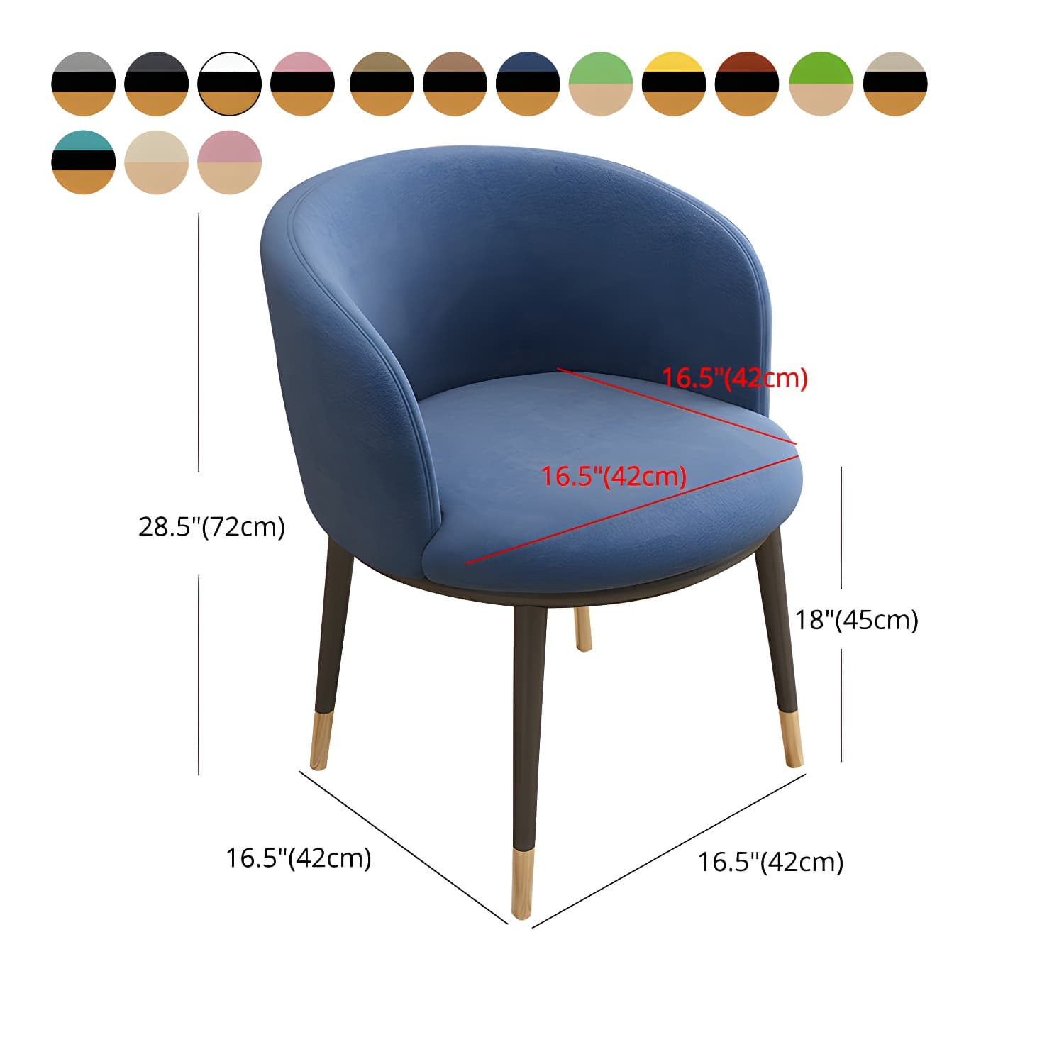 Faux Leather Contemporary Dining Chair with 4 Legs Matte Finish Solid Back Chair thumbnail 30