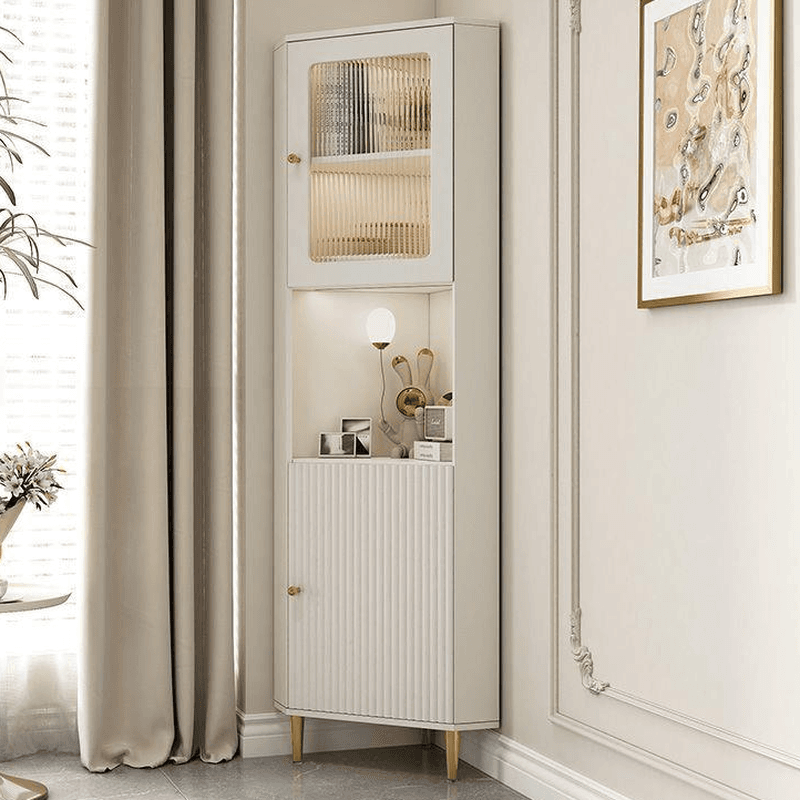 Grey/Beige Engineered Wood Utility Cabinet with Illuminating in a Modern Style thumbnail 8