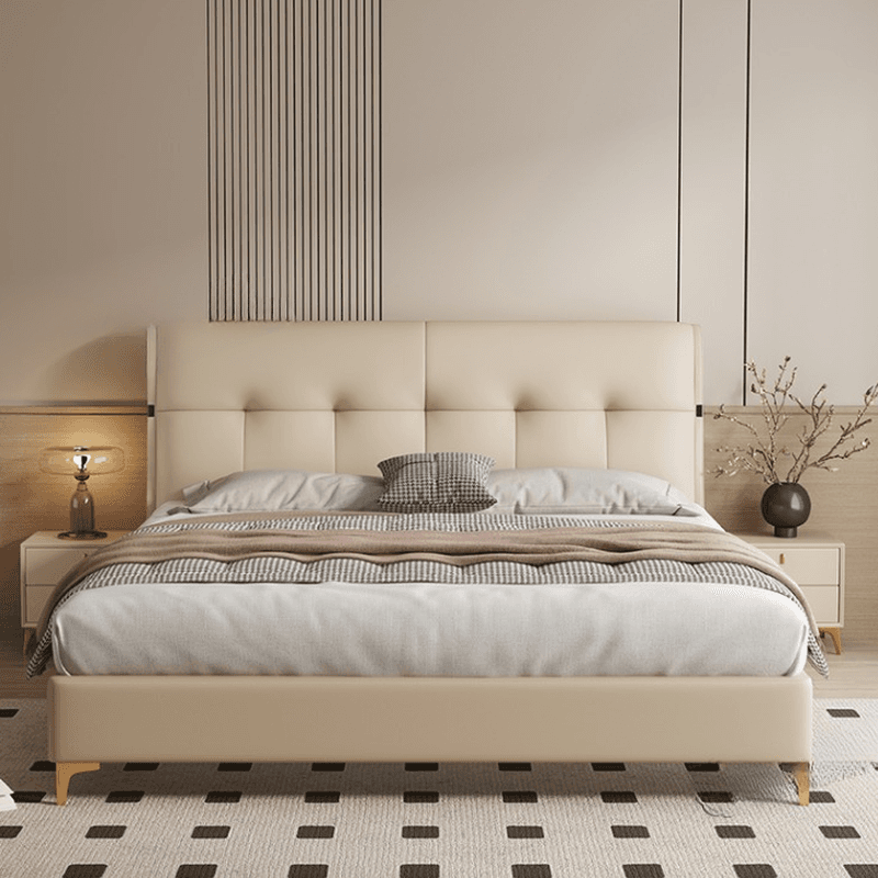 Simplistic Panel Headboard with No Distressing, Piled Tufted Rectangular Design for King/Queen/Full Bed, Sponge Upholstery Fill, Standard Height thumbnail 11