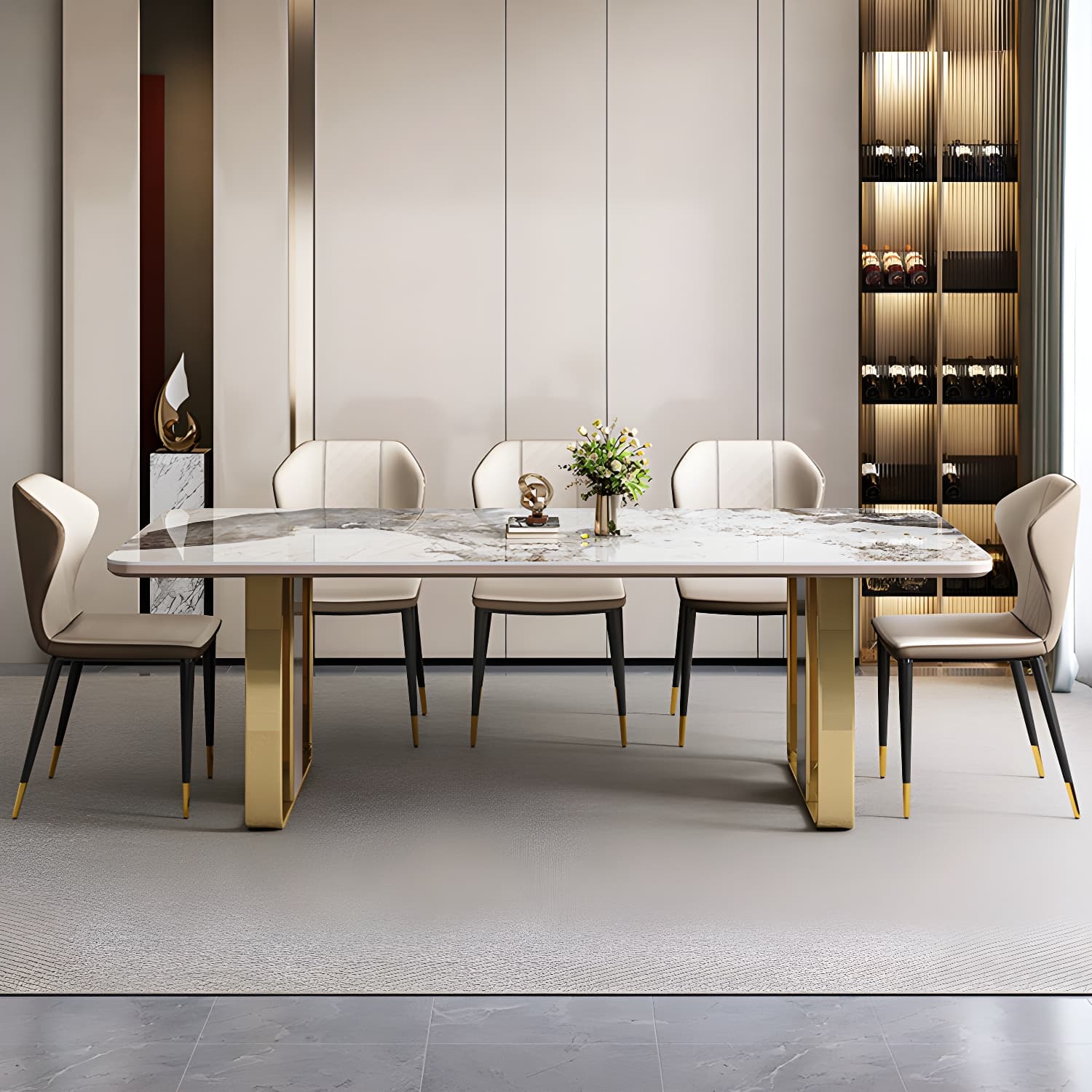 1/5/7/9 Piece Rectangle Shape Modern Style Dining Room Chair Set thumbnail 1