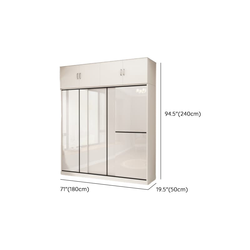 Chalk Modern Timber Self-supporting Wardrobe with Soft Close Door and Clothing Rod, Slipping Mechanism thumbnail 22