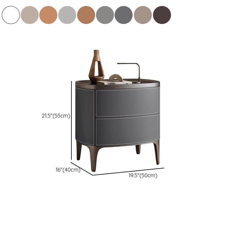 Contemporary 2 Tiers Drawer Storage Bedside Table with Real Wood Countertop thumbnail 18