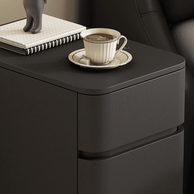 Stylish 3 Tiers Nightstand With Drawer Storage in Artificial Leather thumbnail 7