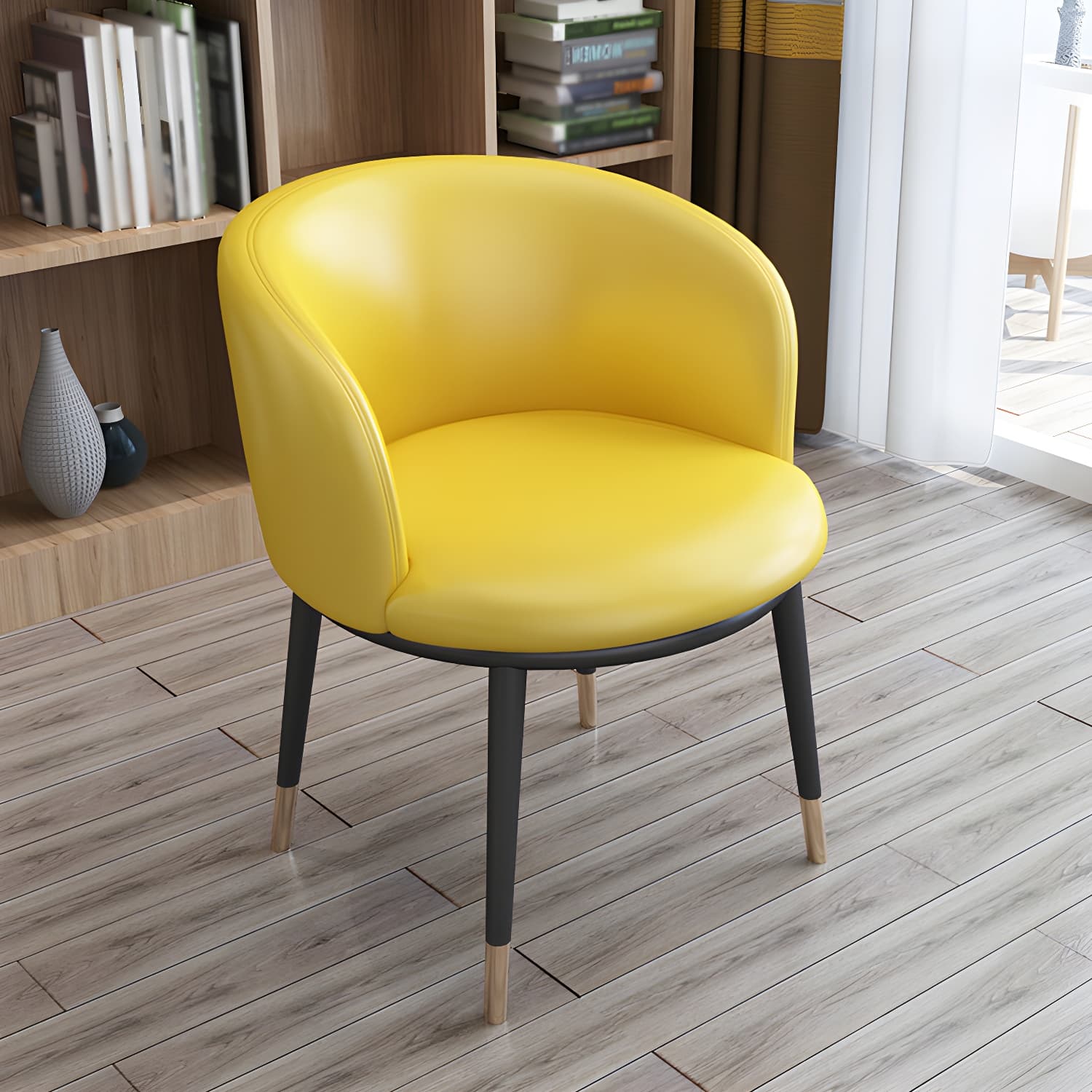 Faux Leather Contemporary Dining Chair with 4 Legs Matte Finish Solid Back Chair thumbnail 19