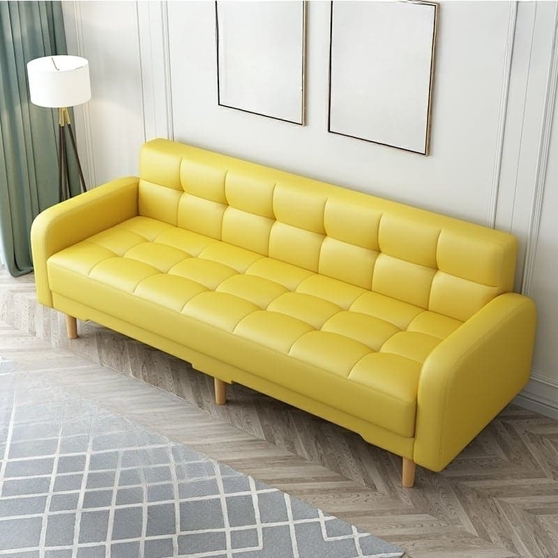 Square Arm Foldable Convertible Sofa with Biscuit Back for Living Spaces thumbnail 10
