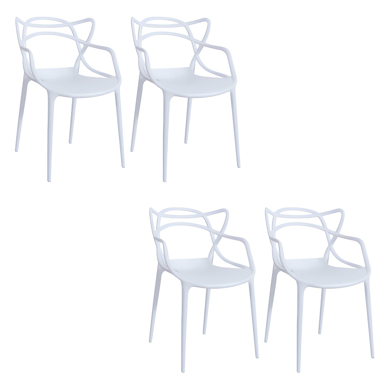 Open Back Dining Arm Chair Modern Indoor-Outdoor Plastic Chair thumbnail 7
