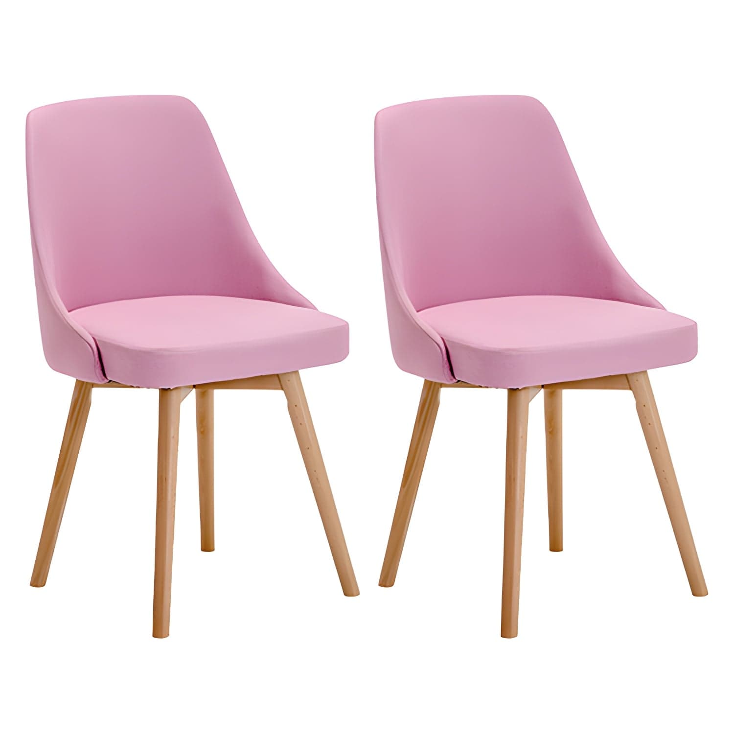 Upholstered Armless Dining Chairs Scandinavian Side Dining Chairs with Wood Legs thumbnail 9
