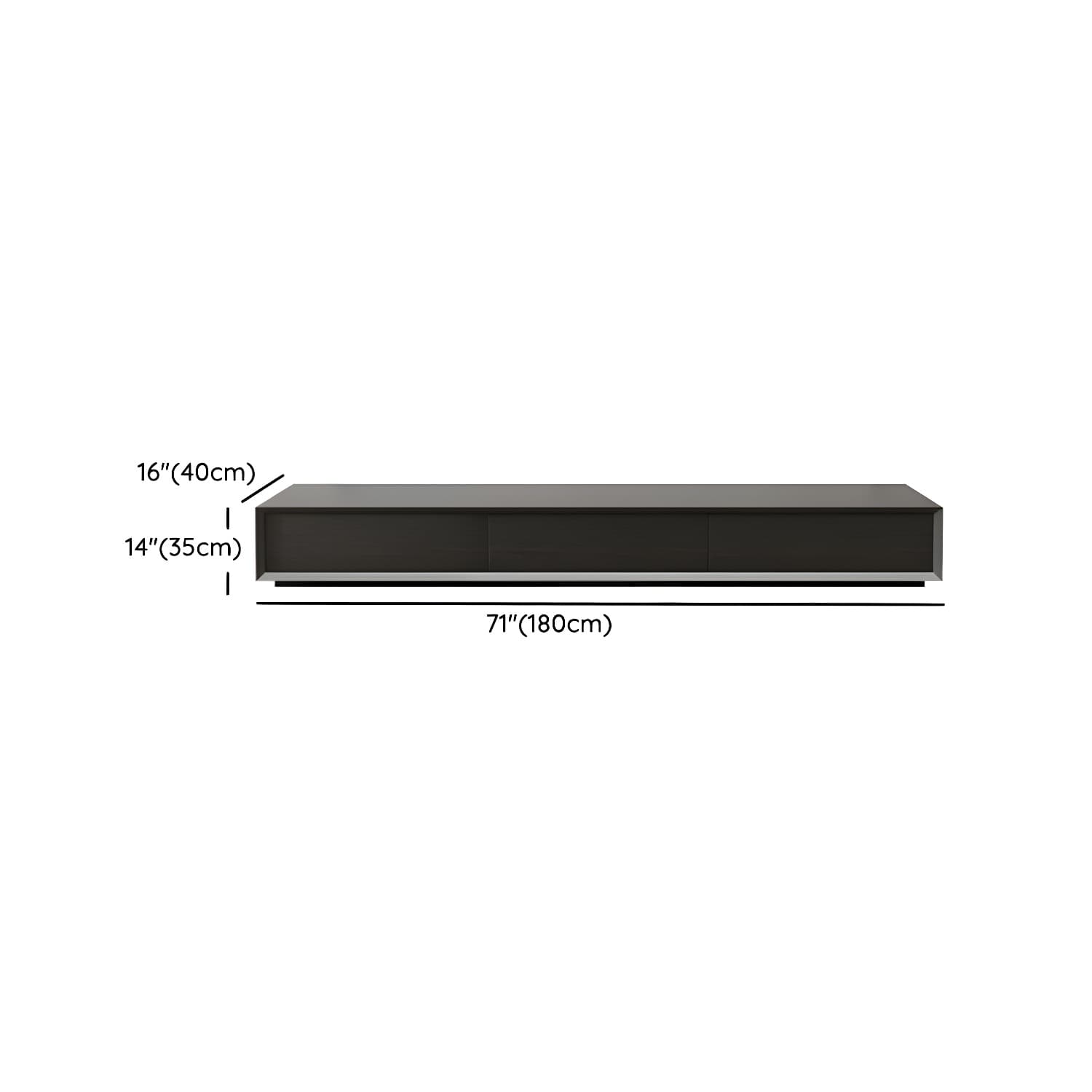 Modern Minimalist Black Finish TV Stand Console with Storage Drawers thumbnail 11