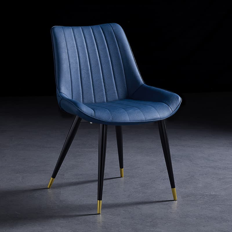 Outlined Faux Leather Upholstered Reliable Side Chair with Metal 4 Legs for Restaurant thumbnail 32