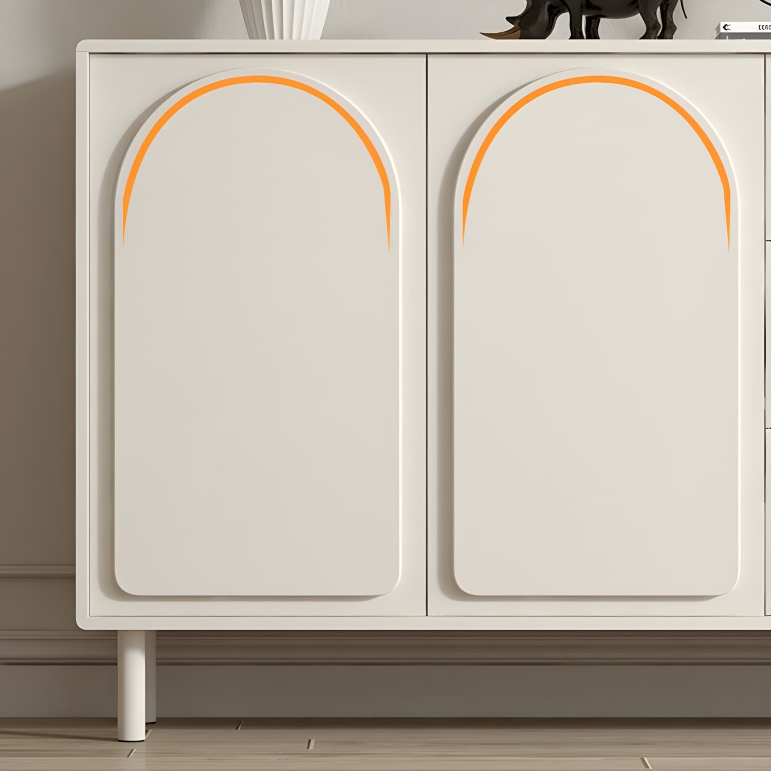 37.4"Tall White Wooden Cabinet , 3- Drawer Rectangle Accent Cabinet thumbnail 7