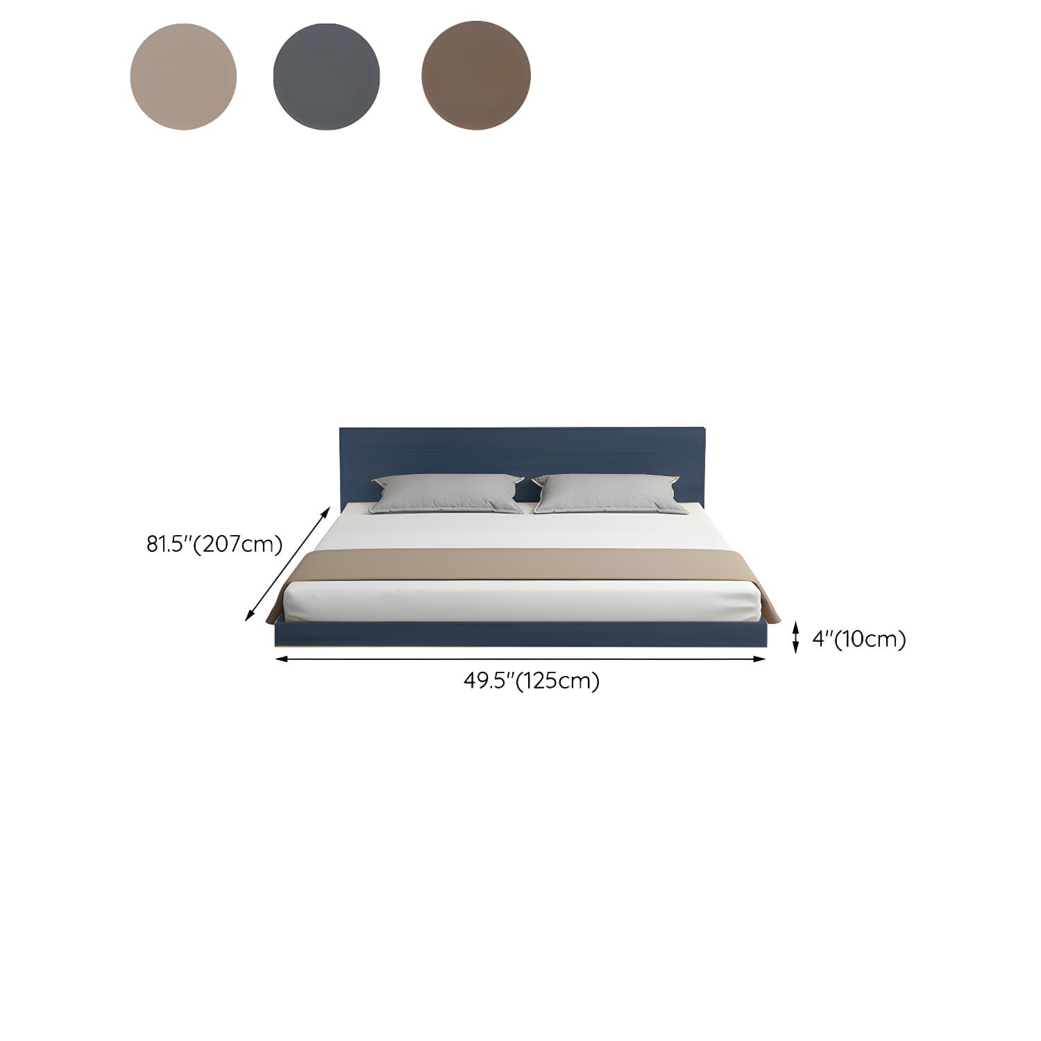 Solid Wood Platform Bed Mid-Century Modern Platform Bed Frame Mattress Included thumbnail 19
