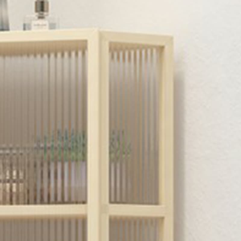 40cm Corner Modern Accent Cabinet with Glass Doors and Iron Base thumbnail 9