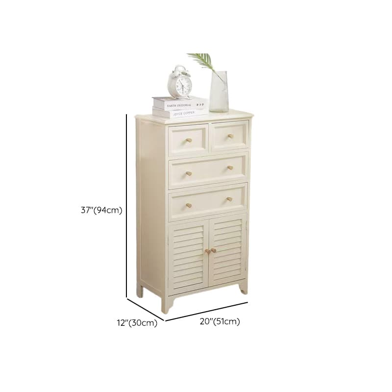 Rectangular Damp-proof Accent Cabinet with Storage Drawer, Closet, Glazed Door, Cabinet Knobs in Chalk/Brown/Wood Color thumbnail 22