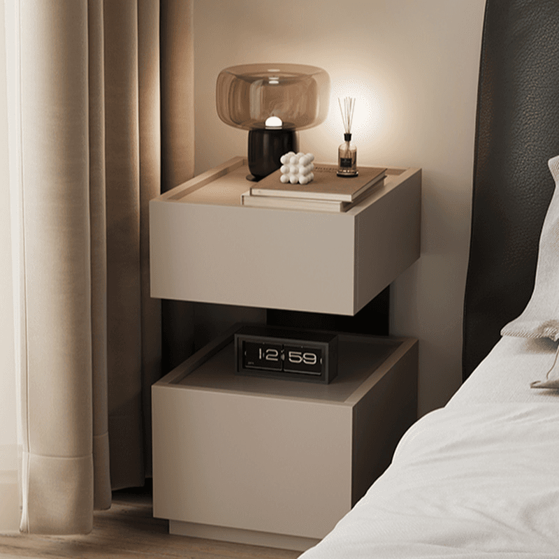 Modish Nightstand With Drawer Organization Featuring 2 Drawers, 1 Shelf, and Lumber Countertop thumbnail 11