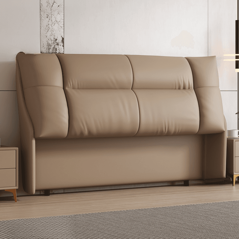 Trendy Panel Headboard in Natural Wood with No Distressing, Rectangle Shape for King/Queen/Full Bed, Cotton Upholstery Fill, Standard Height thumbnail 5