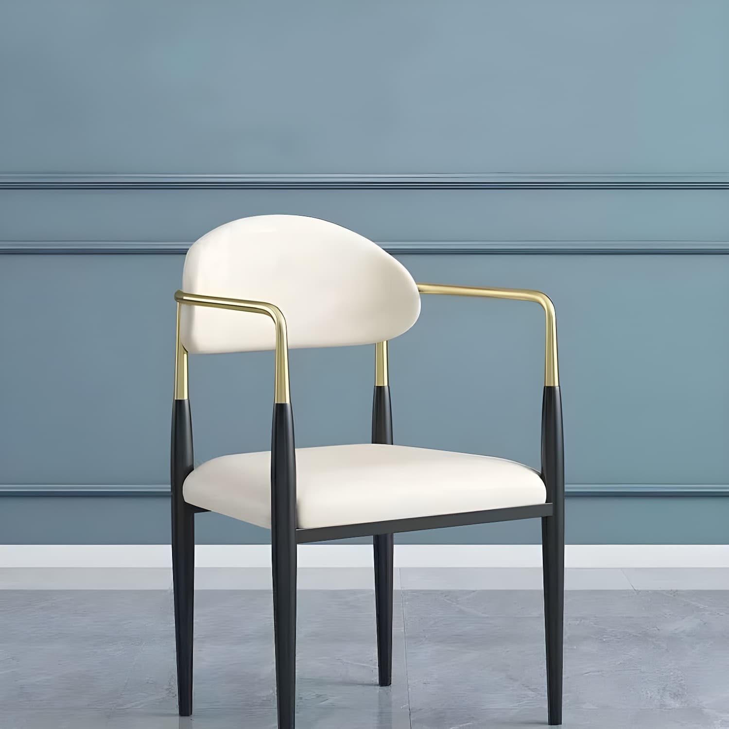 Upholstered Dining Chair Glam Style Open Back Dining Armchair for Indoor thumbnail 9