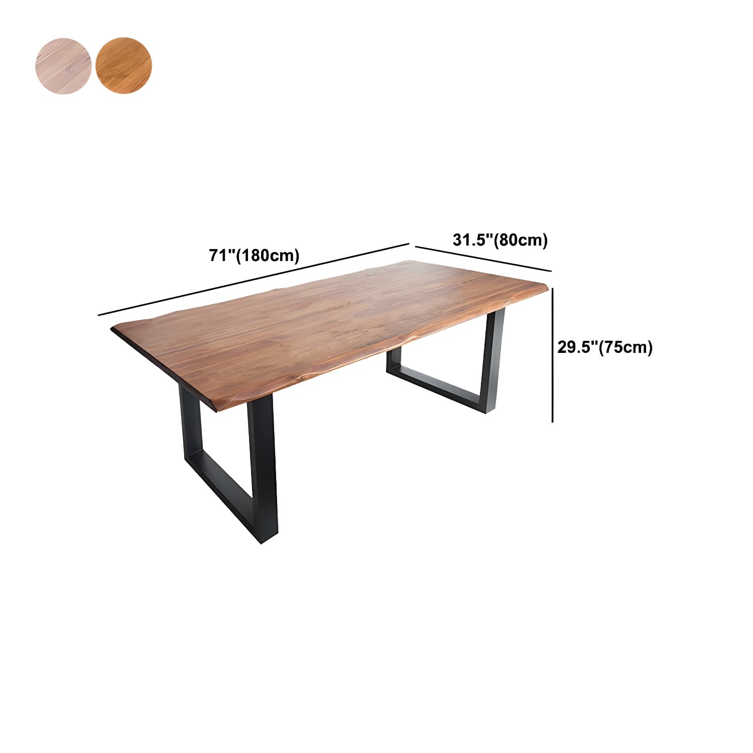 Rectangle Double Pedestal Industrial Dining Table Fixed Table of Solid Wood thumbnail 15