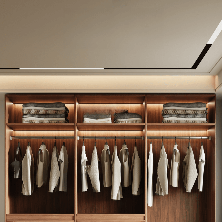 Acorn Minimalist Natural Wood Independent Wardrobe Closet with Soft Close Drawer, Soft Close Door, and Interior Shelves thumbnail 3