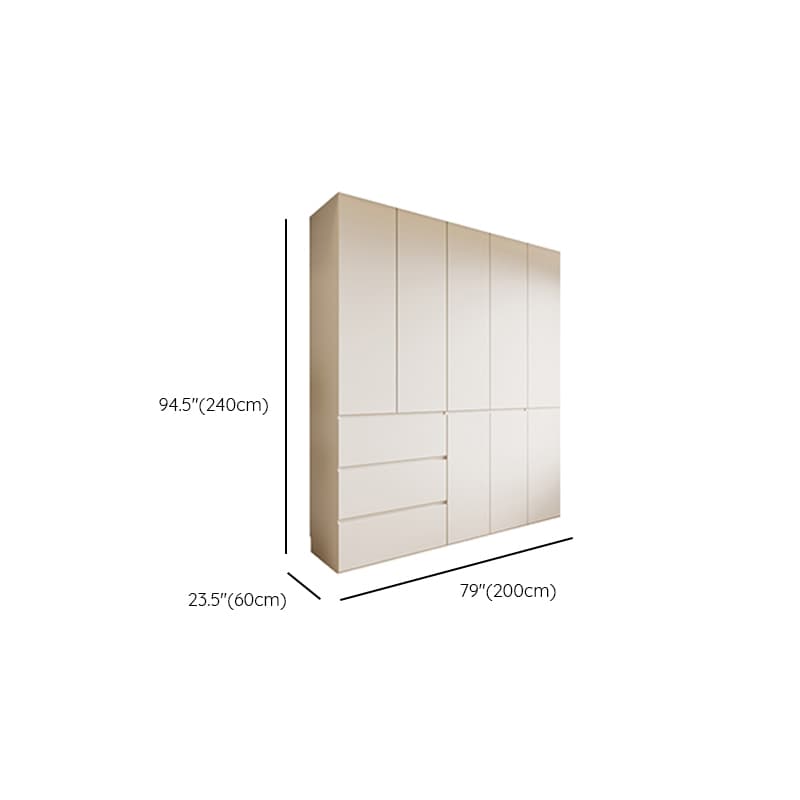 White Modish Wooden Independent Wardrobe Armoire with Soft Close Drawer, Soft Close Door, and Interior Shelves thumbnail 20
