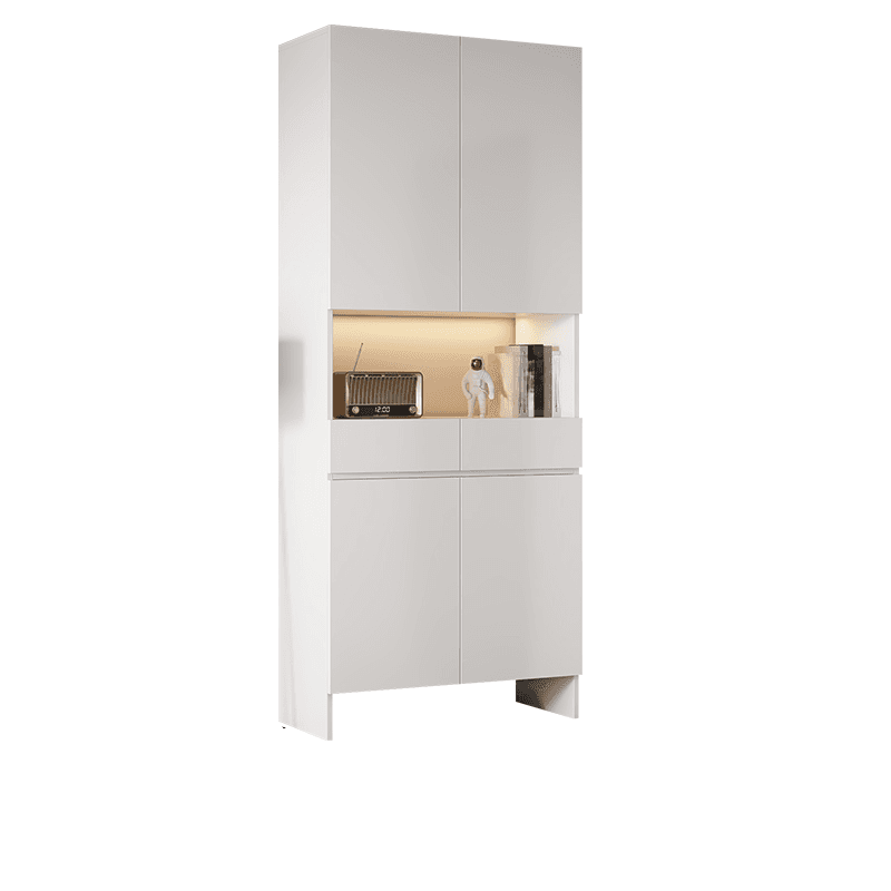 Trendy Rectangle Accent Cabinet with Hutch, Changeable Shelf, Groove Handles, Multi-Color Top, and Soft Close Drawer thumbnail 3