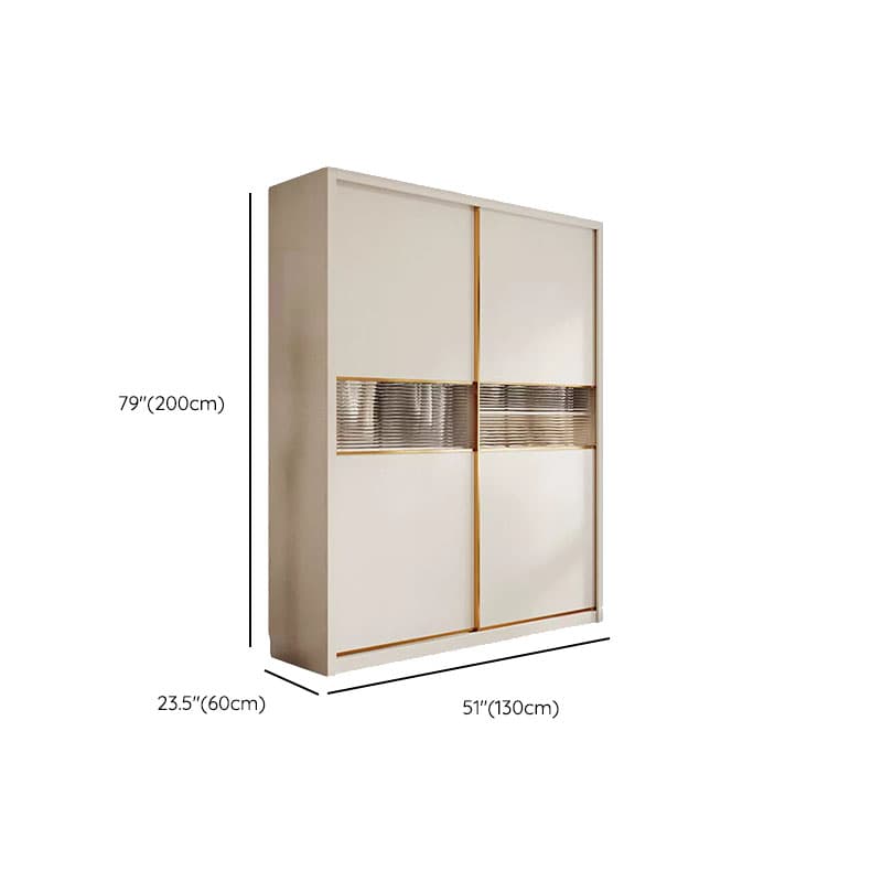 White Modish Manufactured Wood Independent Armoire Cabinet with Soft Close Drawer, Interior Shelves, and Clothing Rod thumbnail 15