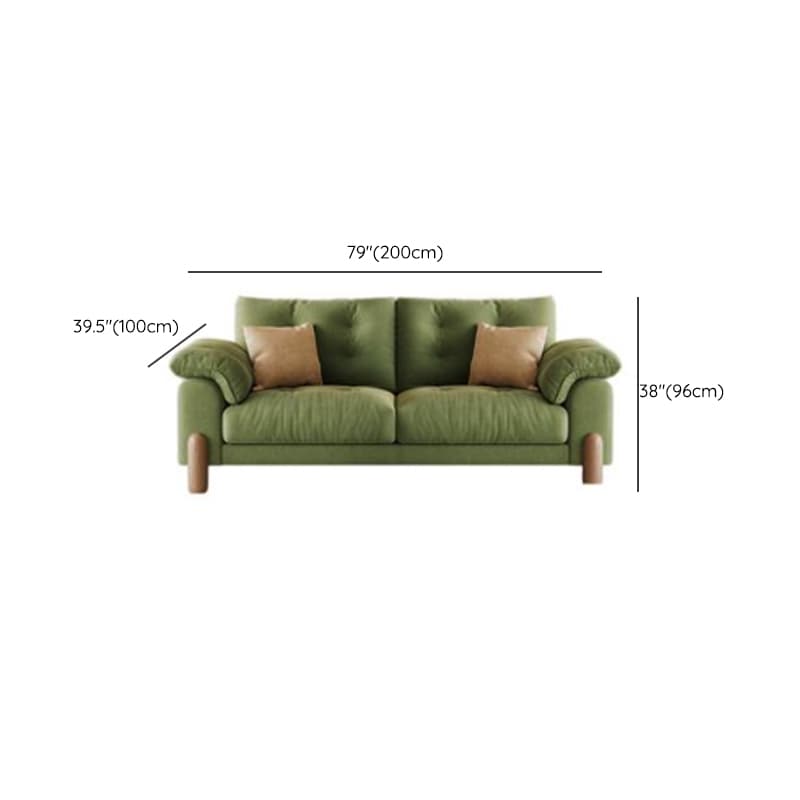 Straight Dark Green Sofa, Seats 2/1-seater, Horizontal Orientation, Button-tufted thumbnail 10