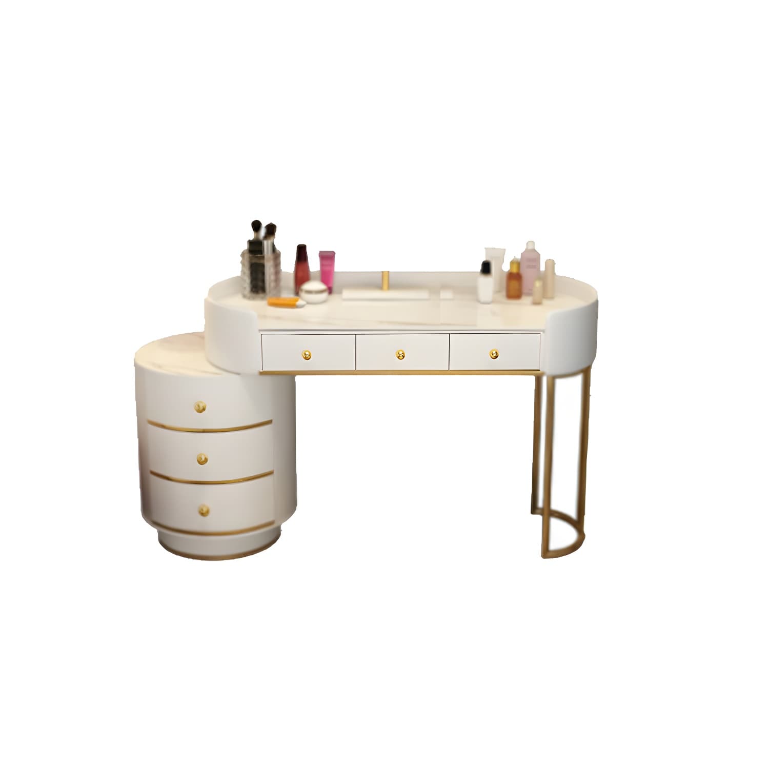 Wooden Makeup Vanity Desk Bedroom Dressing Table Stool Set with Drawer thumbnail 21