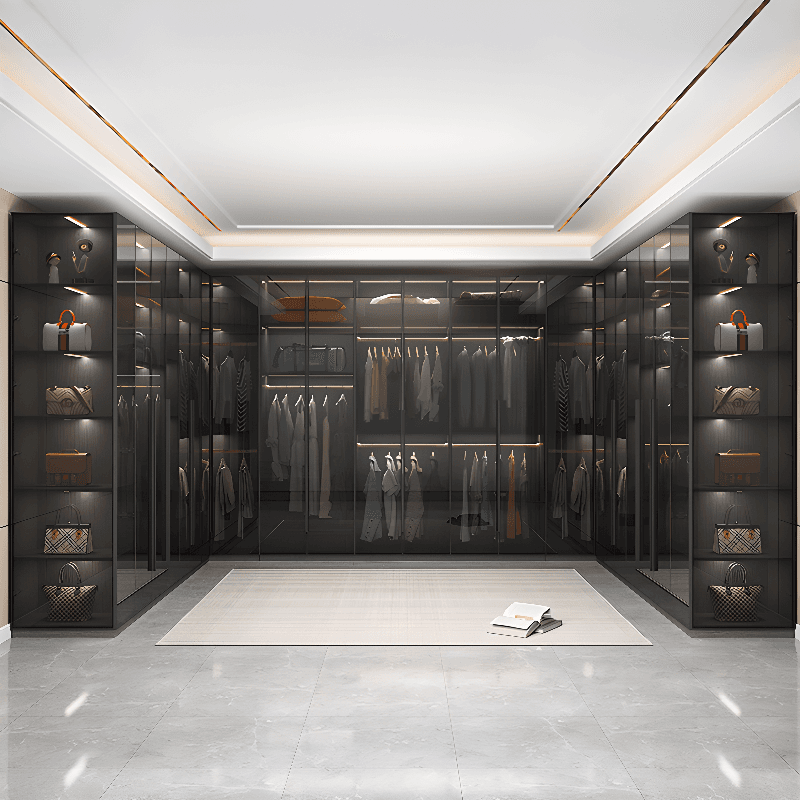 Midnight Black Unattached Lumber Armoire Cabinet with Soft Close Door, Interior Shelves, Clothing Rod and Soft Close Drawer thumbnail 3
