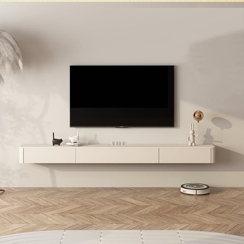 Contemporary Rectangular Wall Mounted TV Stand with Door Living Room thumbnail 1