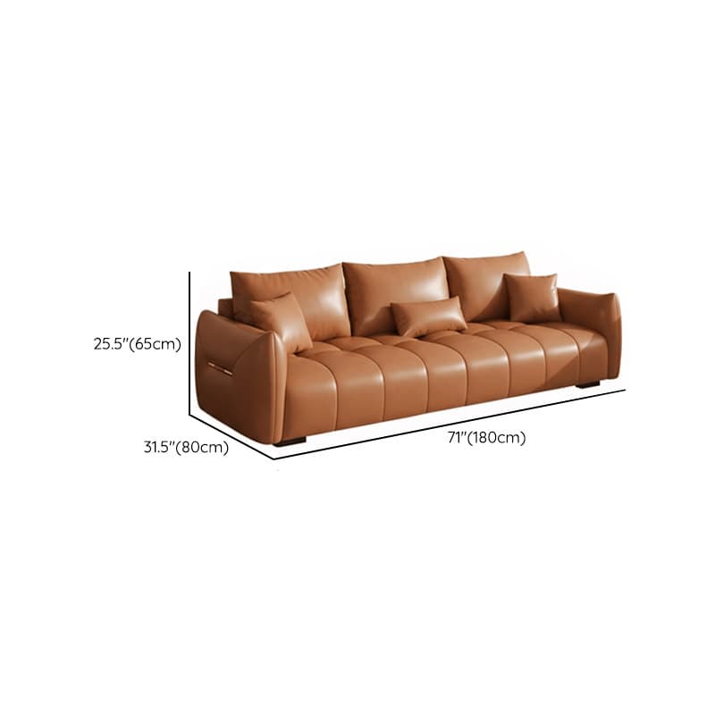 Contemporary Cocoa Standard Sofa Stain Resistant Solid Color with 2 Pillows for 5-seater/Seats 4/3-seater thumbnail 13