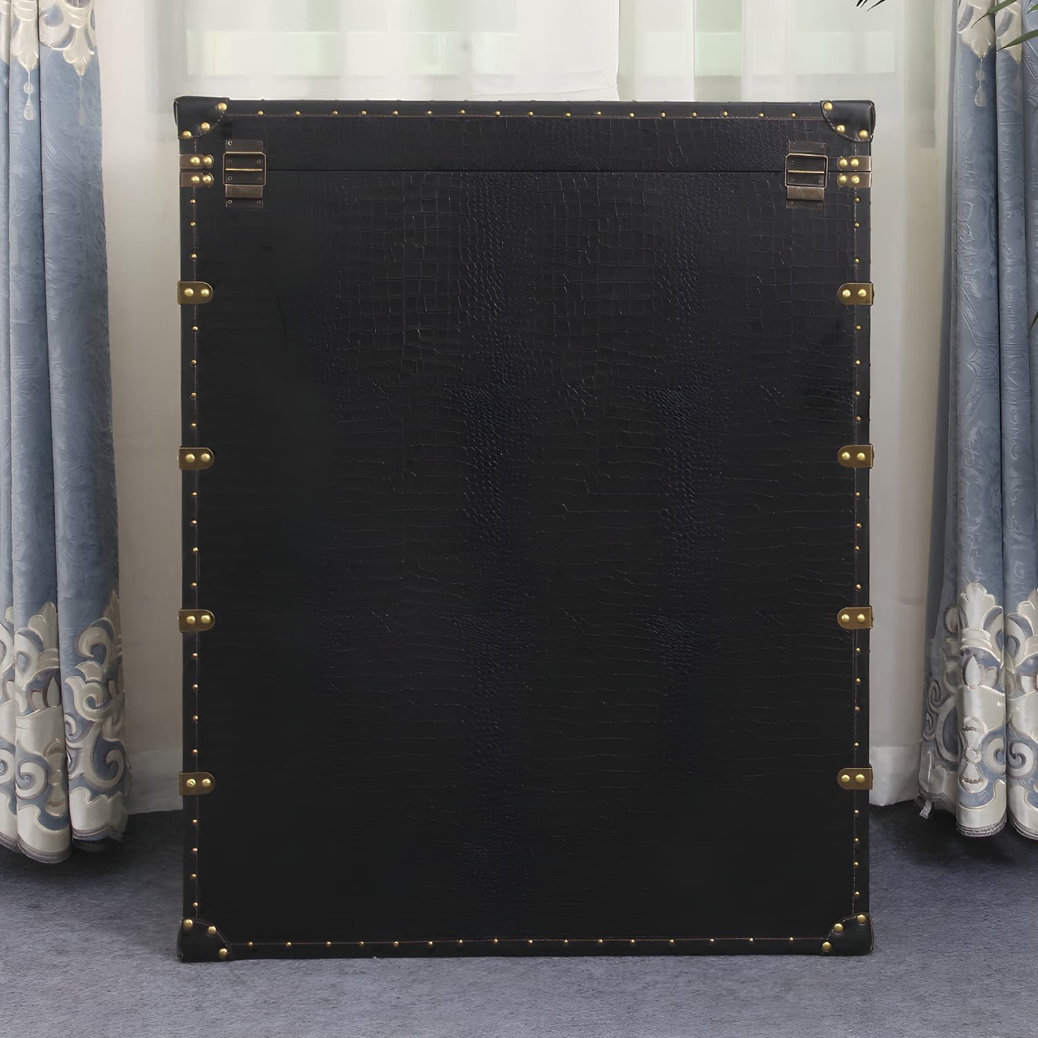 Rustic Leather Chest Vertical Chest with Drawers for Bedroom - image 13