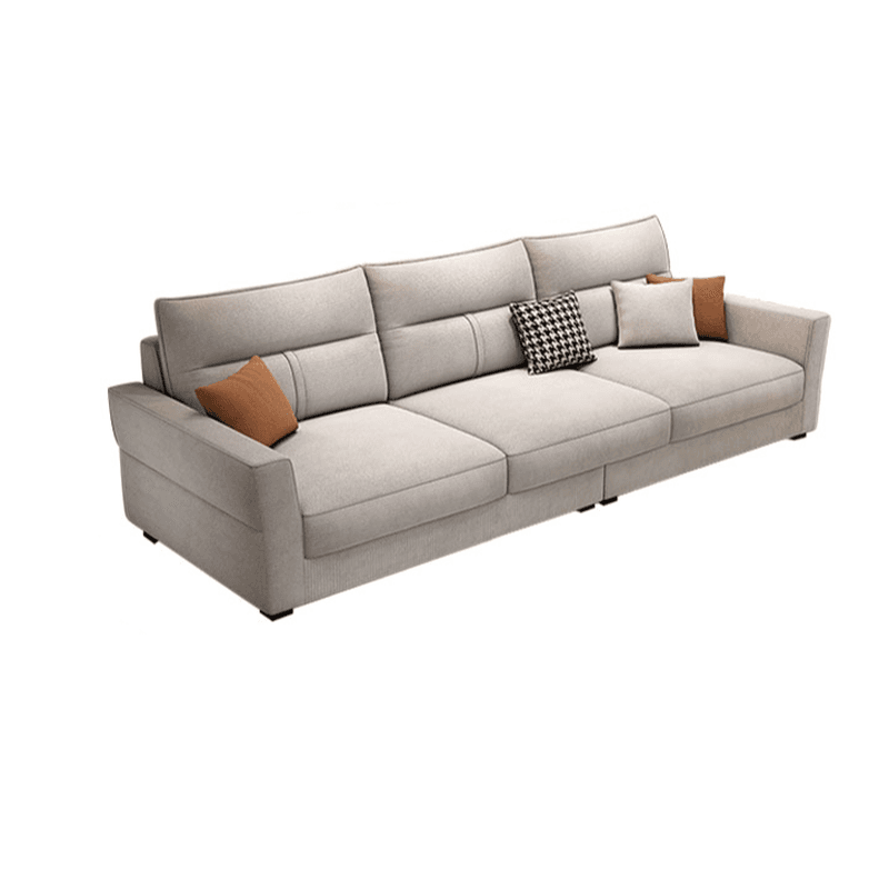 Standard Sofa/Single Sofa with Loose Back, Flannel Upholstery in Light Gray, Arm Included, 4/3 Pillows thumbnail 5