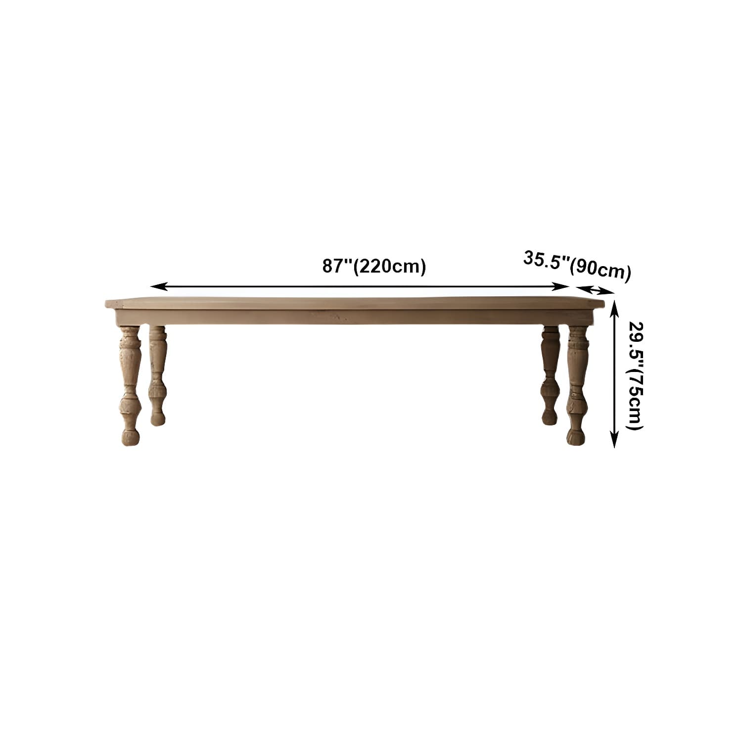 Modern Pine Wood Table Rectangle Dining Table with 4 Legs for Restaurant thumbnail 13