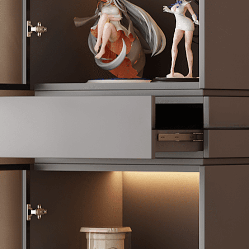 Rectangular Detached Accent Cabinet with Damp-proof, Scratch-immune Glazed Door in Chalk/Sepia and Soft Close Drawer thumbnail 7