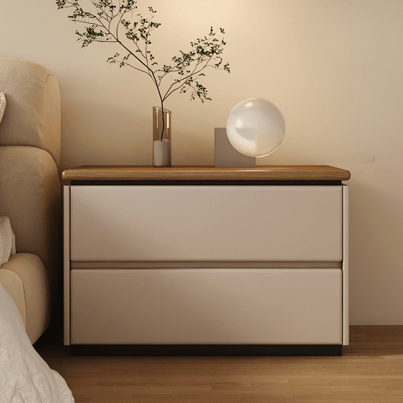 Modish 2 Tiers Drawer Storage Bedside Table with Laminate Countertop thumbnail 7