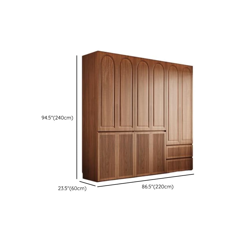 Acorn Minimalist Natural Wood Independent Wardrobe Closet with Soft Close Drawer, Soft Close Door, and Interior Shelves thumbnail 24
