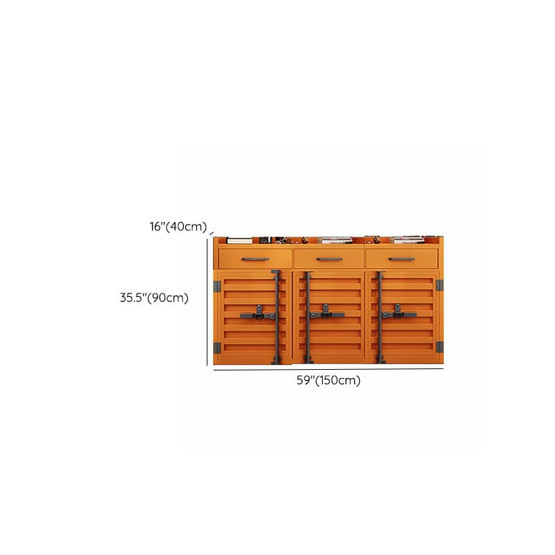 Metal Industrial Sideboard Credenza with Cabinet, Drawers, and Shelves - 40cm Width, 90cm Height thumbnail 15