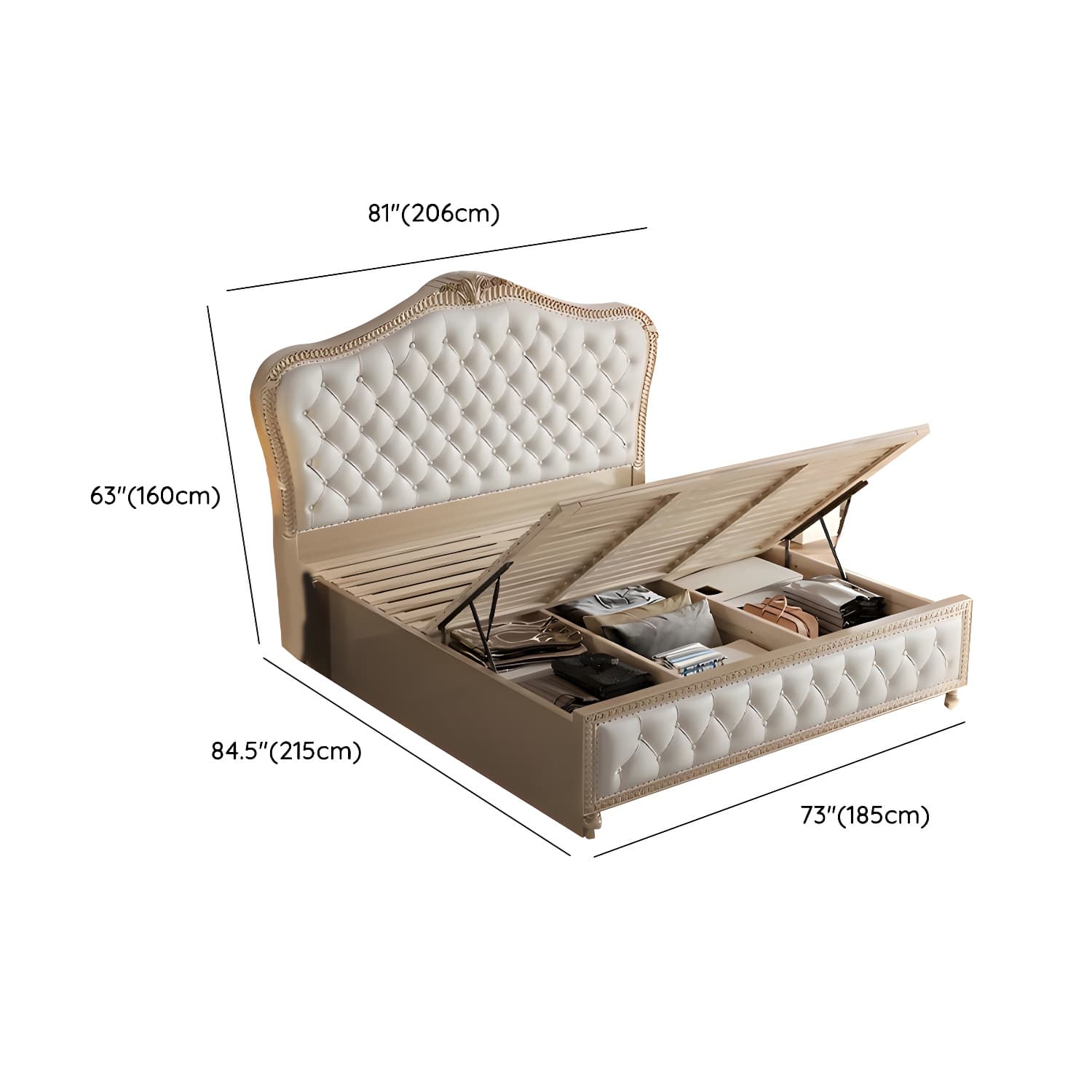 Glam Upholstered Button-tufted Standard Bed with Nailhead Trim thumbnail 7