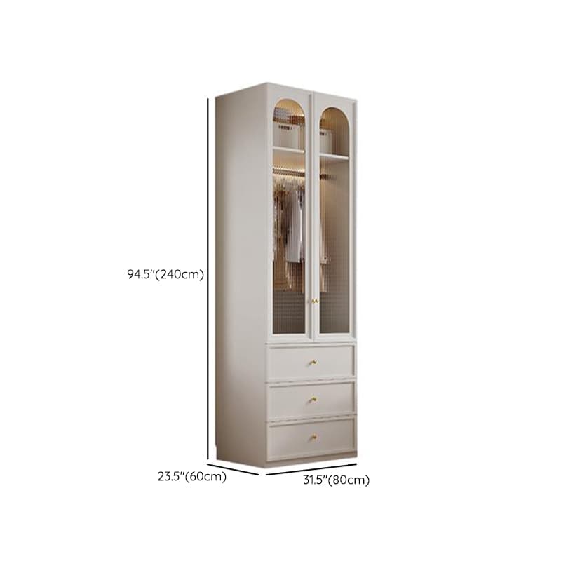Minimalist Manufactured Wood Independent Almirah with 3-Drawer, Interior Shelves, and Clothing Rod thumbnail 32