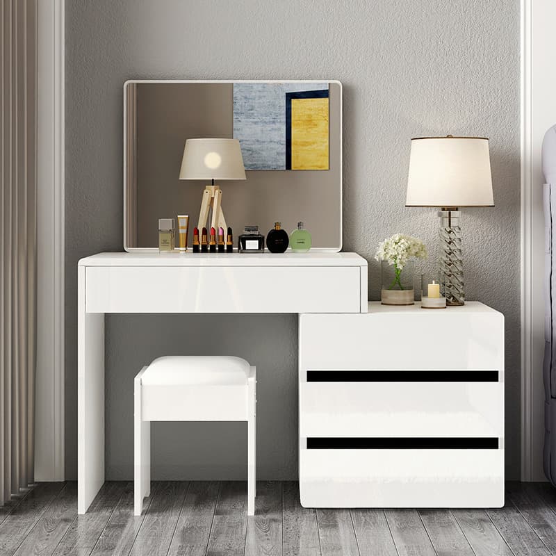 Scalable Manufactured Wood Push-Pull Bedroom Floor Vanity, No Suspended thumbnail 2